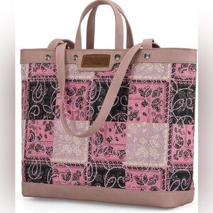 Wrangler Rhinestone Pink paisley Tote bag